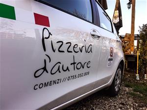 Productie si montaj autocolante personalizate - Pizzeria D’autore