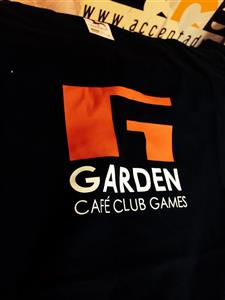 tricou simplu inscriptionat - transfer termic - GARDEN CAFE